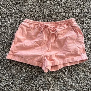 Pink Peach Coral Tie Front Comfy Shorts Women Large Forever 21